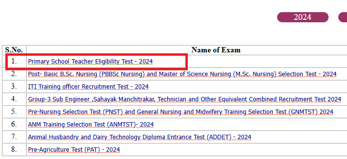 Primary school teacher eligibility test 2024