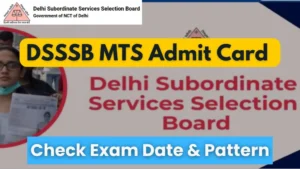 dsssb mts admit card